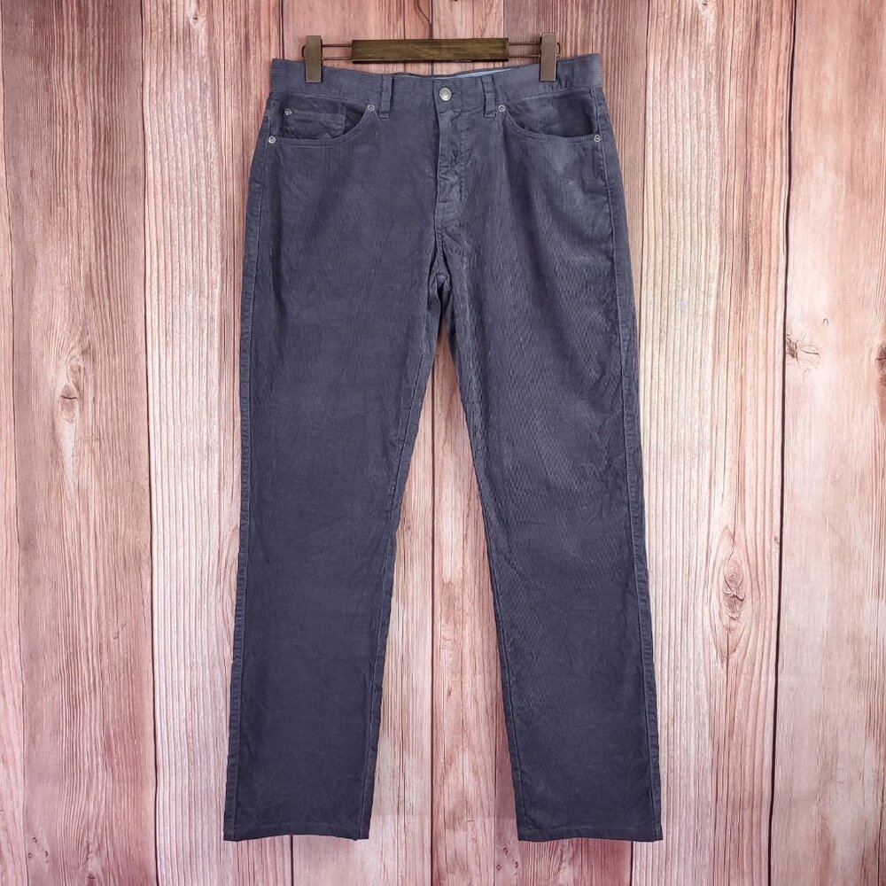 *READ* Peter Millar Mens 34x31.5 Superior Soft Corduroy Five Pocket Pants Gray